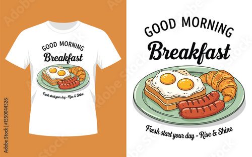 Good morning breakfast t shirt design vector illustration