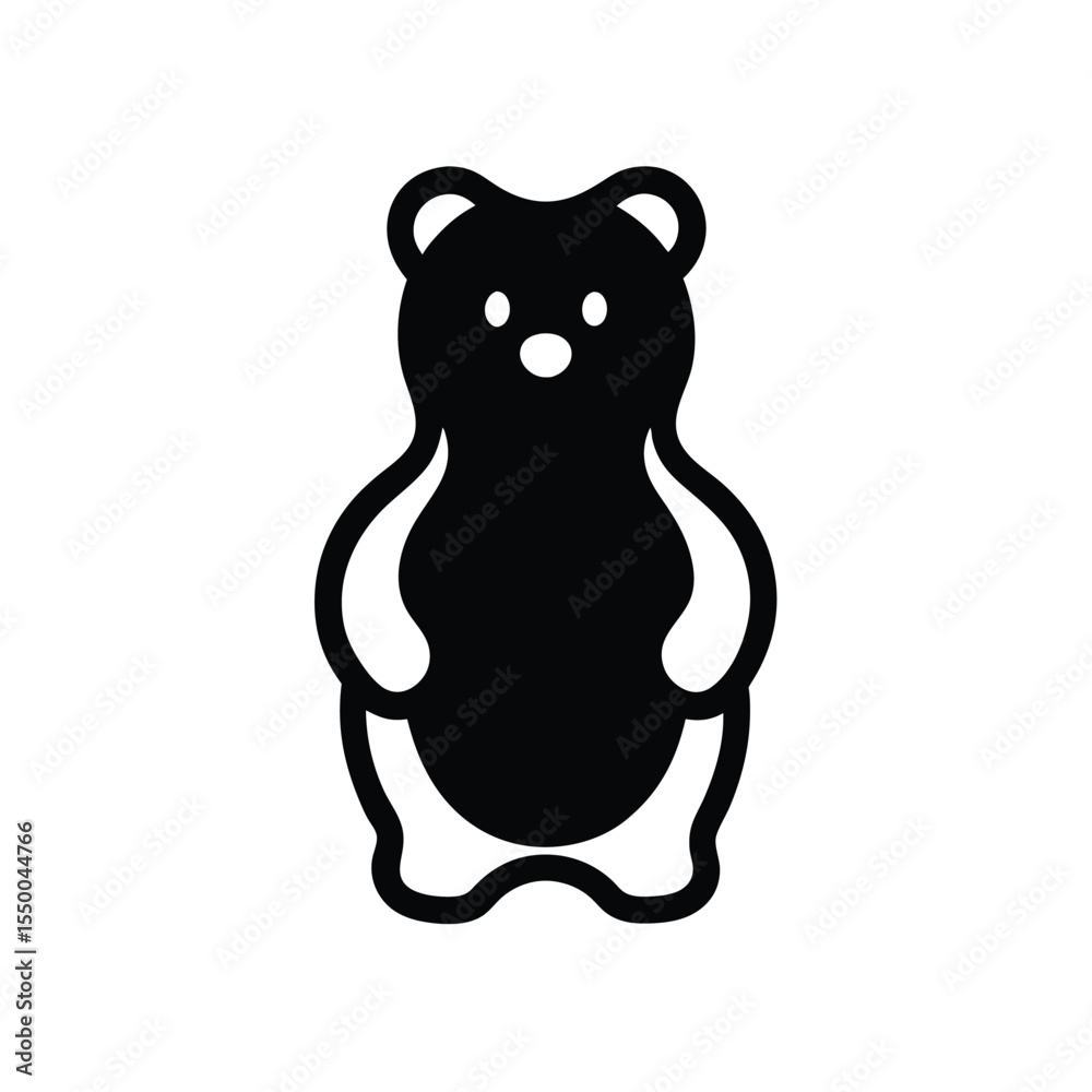 Naklejka premium silhouette gummy bear silhouette in doodle style