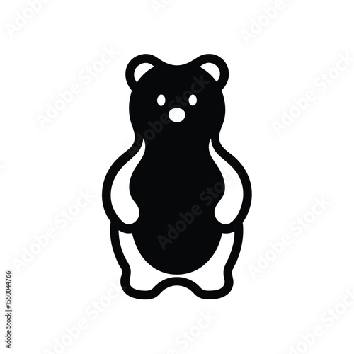 silhouette gummy bear silhouette in doodle style