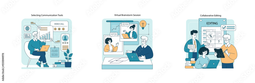 Fototapeta premium Virtual Collaboration Tools in Business Settings