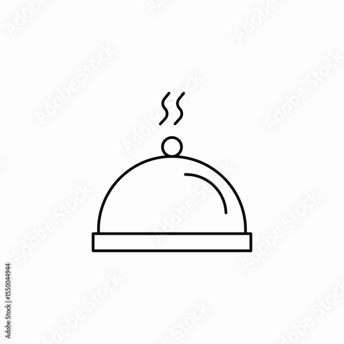 hot food cloche icon sign vector