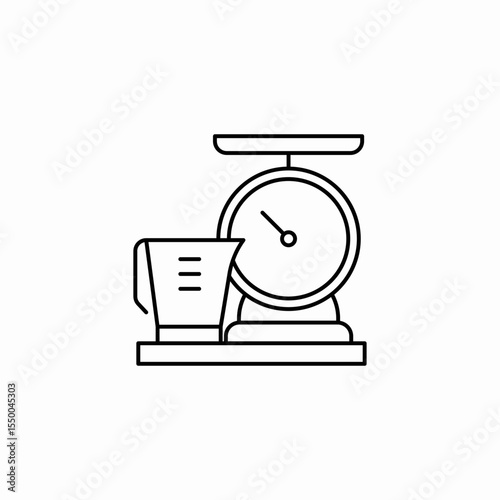 kitchen scale measuring icon sign vector