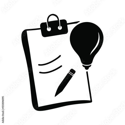 silhouette idea and draft pad blog icon