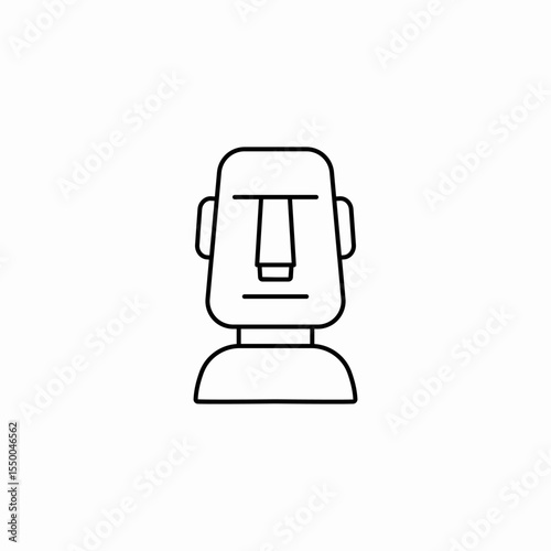 moai easter island icon sign vector