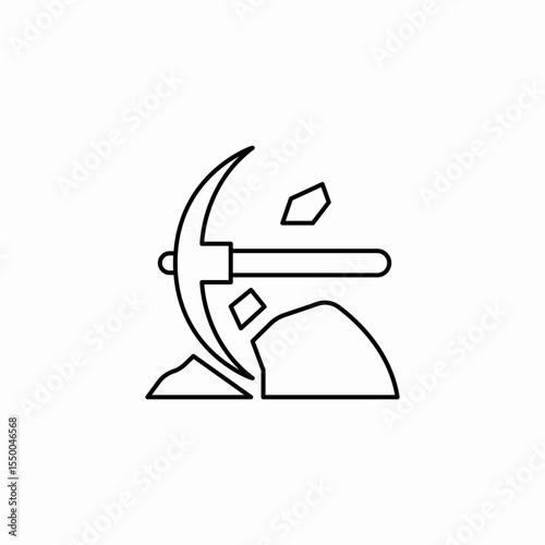 mining pick axe icon sign vector