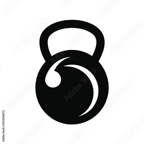 silhouette kettlebell gym logo design