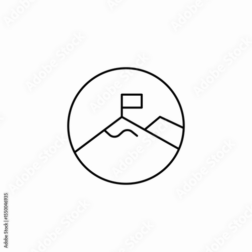 mountains travel flag icon sign vector