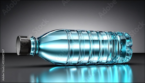 Light blue plastic water bottle