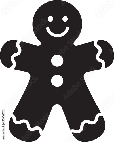christmas gingerbread man silhouette, gingerbread man icon, gingerbread man vector silhouette