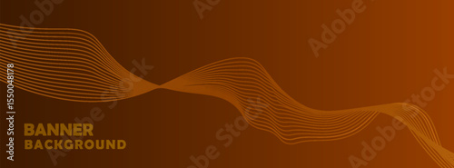 Modern banner background orange with waves lines abstract memphis ,colorful