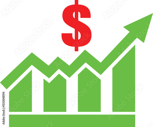 Business growth chart showing financial progress