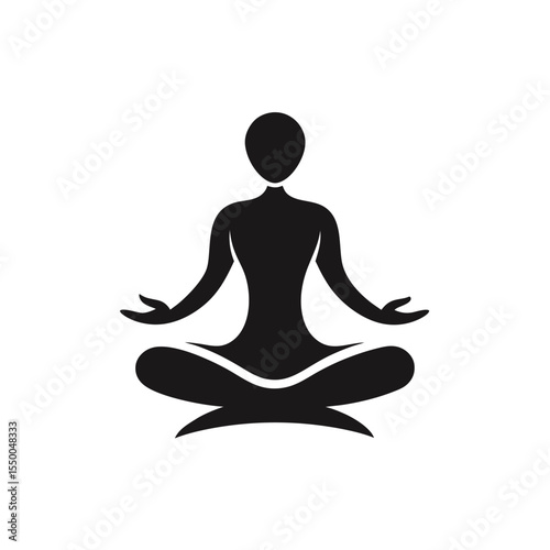 yoga silhouette vector icon