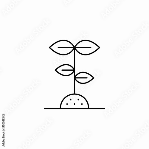 plant growing seedling icon sign vector