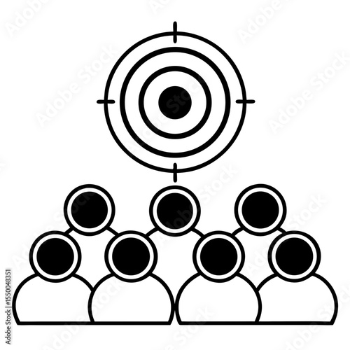 Target audience icon with multiple users
