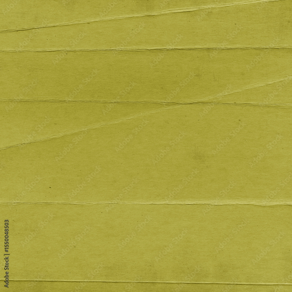 Fototapeta premium Olive green grunge paper texture with subtle creases, folded lines, and worn surface details, ideal for posters, scrapbooking, overlays, invitations, digital art, and creative design projects.