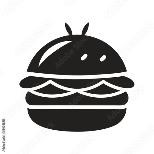 silhouette mini burger slider in doodle style