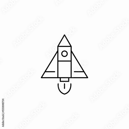 rocket takeoff launch icon sign vector