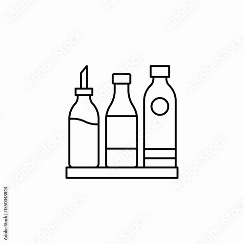 sauce bottles rack icon sign vector