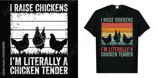 Funny Chicken-Shirt Vintage Mom Chicken Tender Farm Mama Hen T-Shirt