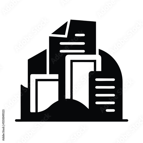silhouette office files and documents logo icon