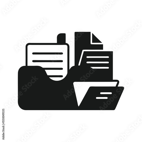 silhouette office files and documents logo icon