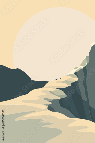 Bridge, Stone, Border, Rocks, Mountain Peak, Road, Sun, Moon, Business, Mountain, Mindset, Artwork, Vector