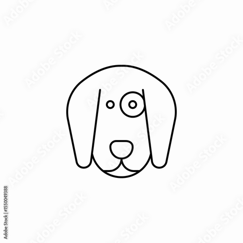 simple dog head icon sign vector