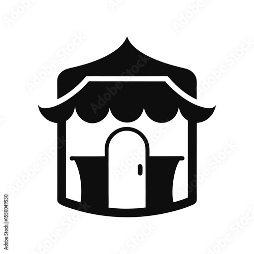 silhouette online store window doodle logo