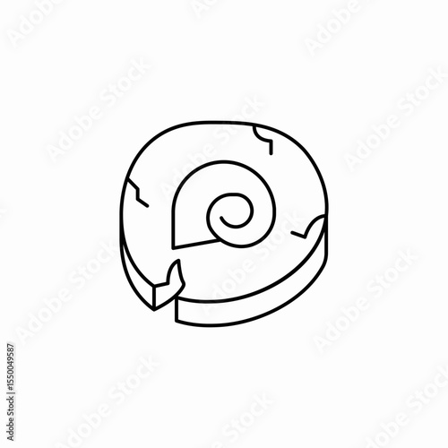 snail shell fossil icon sign vector
