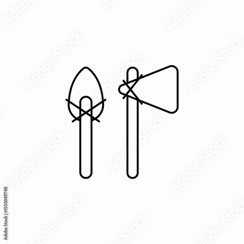 stone axe tools icon sign vector