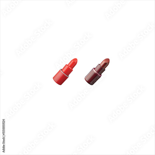 Red and white pills and capsules are isolated on a white background, depicting medicine for health and prescription