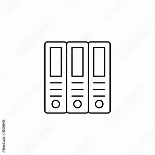three binders documents icon sign vector