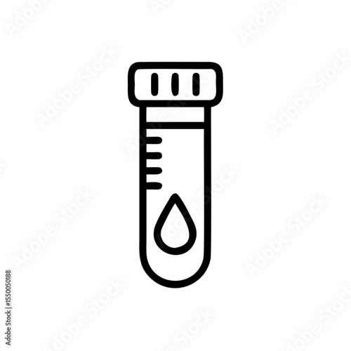 Handdrawn Line Art Test Tube Icon Blood Sample Medical Science Lab vector
