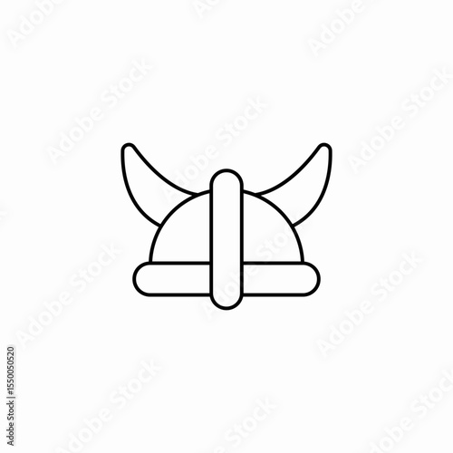 viking helmet horned icon sign vector