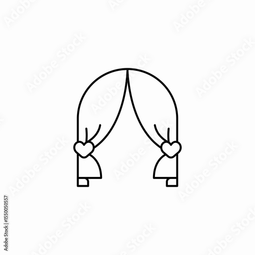 wedding arch outline icon sign vector
