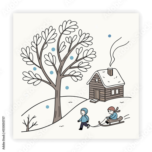 Winter and Snow Doodle Icons snowflake, sketch, hand drawn, warm, weather,

