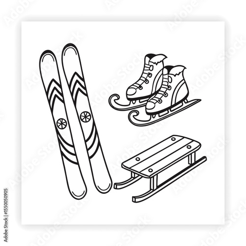 Winter and Snow Doodle Icons snowflake, sketch, hand drawn, warm, weather,
