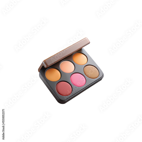 Colorful cosmetic make-up palette with brushes for beauty eyeshadow