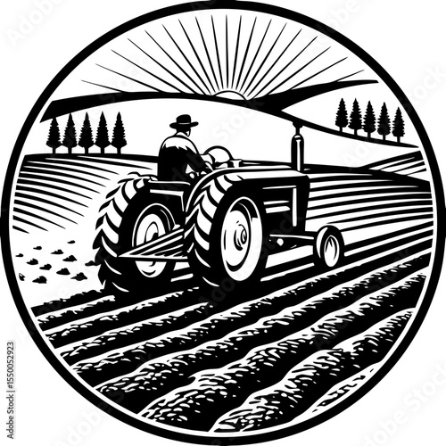 Farm Tractor Sunrise