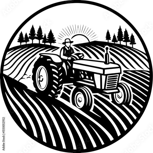 Farm Tractor Sunrise