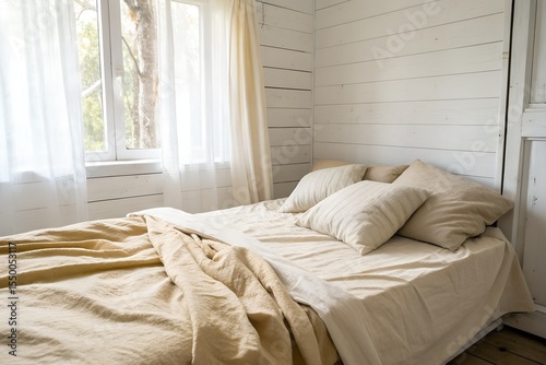 bed in hotel room