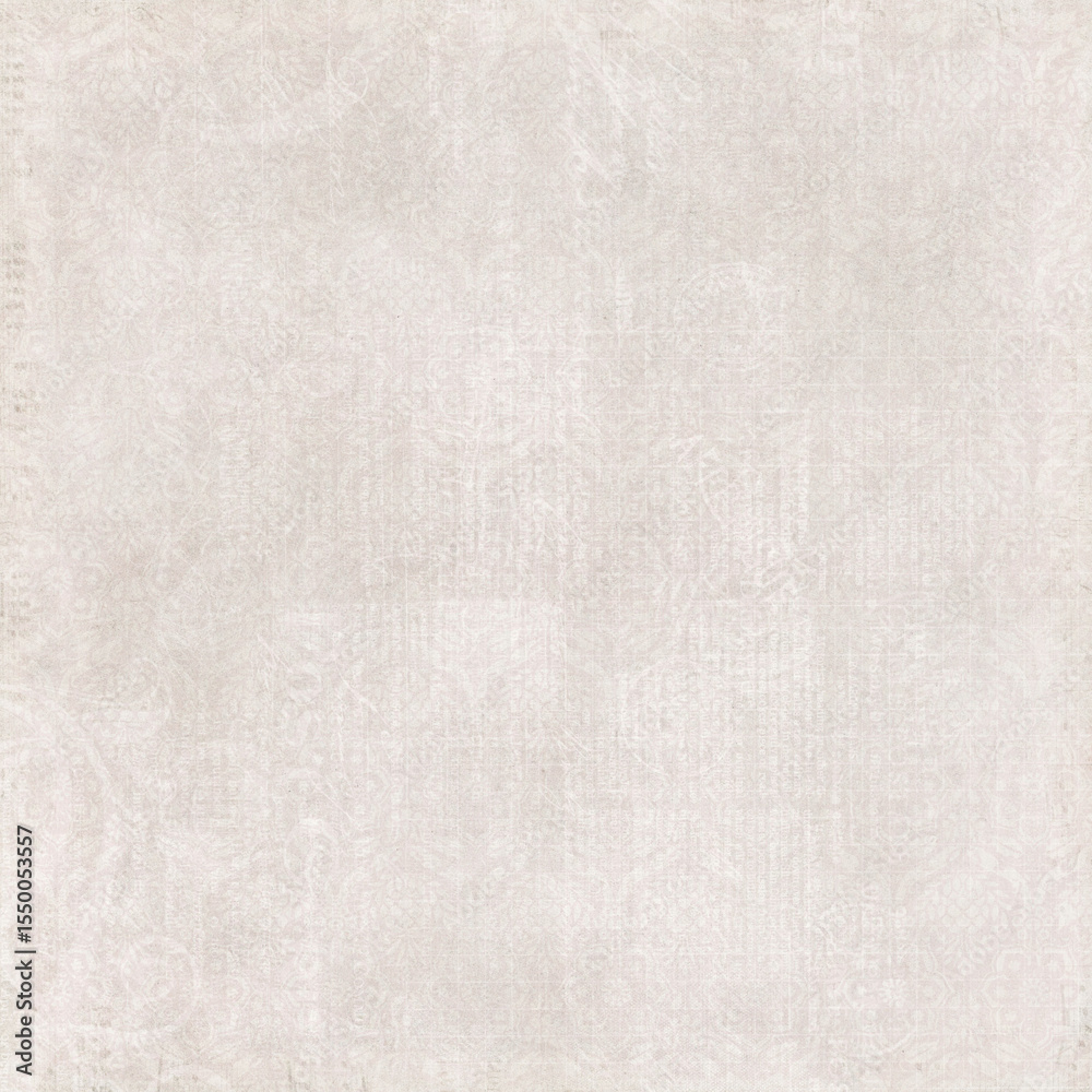 Fototapeta premium Soft beige vintage texture with subtle faded patterns and gentle distressed details. Ideal for elegant backgrounds, scrapbooking, invitations, posters, and creative design projects.