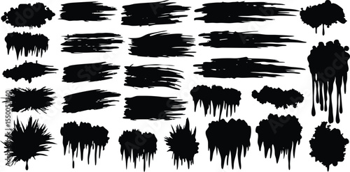 Adobe Illustrator Artwork  Vector artistic paint ink broush stoake,line,texture,background for text.
