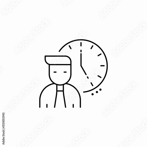 person working hours icon sign vector