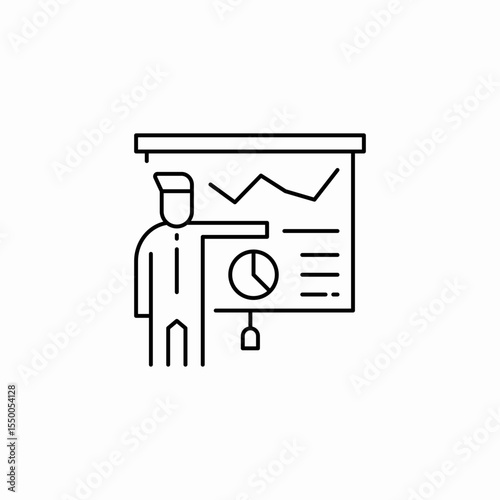 presenter chart explanation icon sign vector