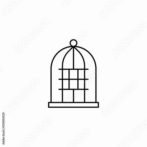 simple bird cage icon sign vector