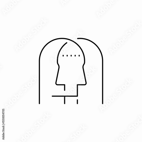 two abstract faces icon sign vector
