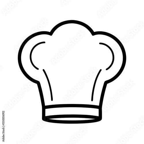 Chef Hat Icon Cooking Line Drawing Sketch