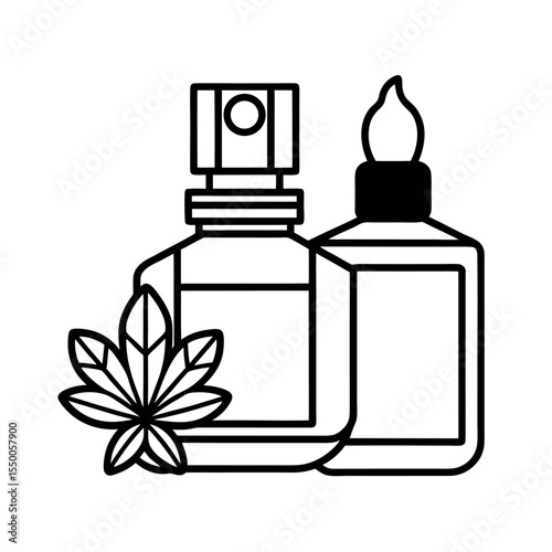 Natural Essential Oil Line Art Vector Icons