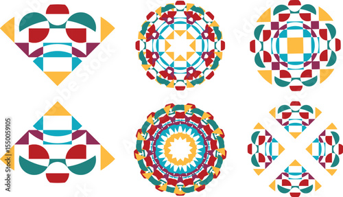 Colorful Mandala and Abstract Vector Design Set